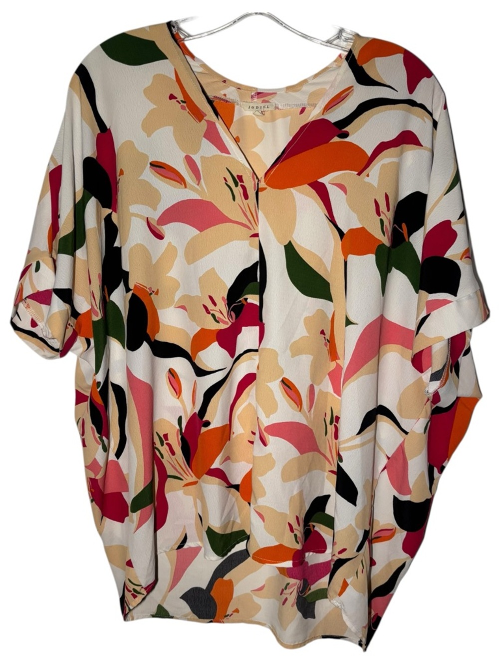 Jodifl Floral Blouse Women Medium Boho Flowy Layered Sleeve Top